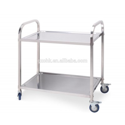 Hotel equipment stainless steel 2 tier catering service cart /food cart