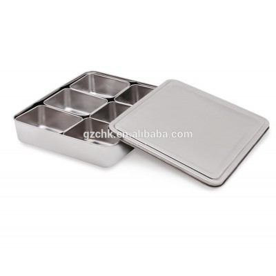 Wholesale stainless steel Japanese style spice box /non-magnetic Seasoning Box for restaurant