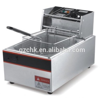 counter stainless steel single tank fryer 6L for sale/electric fryer/commercial fryer