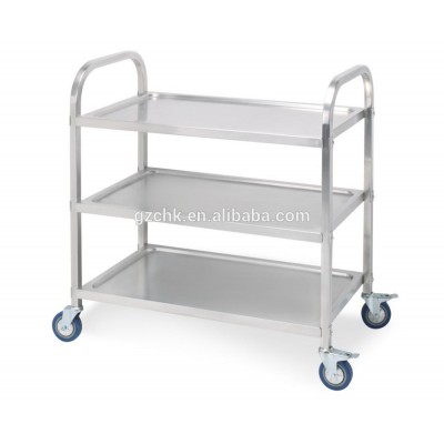 Kitchen equipment stainless steel 3 layer dining cart for restaurant