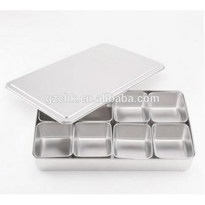 8 compartments stainless steel seasoning container for sale