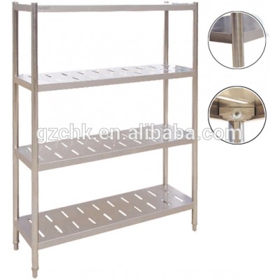 Stainless steel 4 layer storage rack with punching holes /SS kitchen shelf