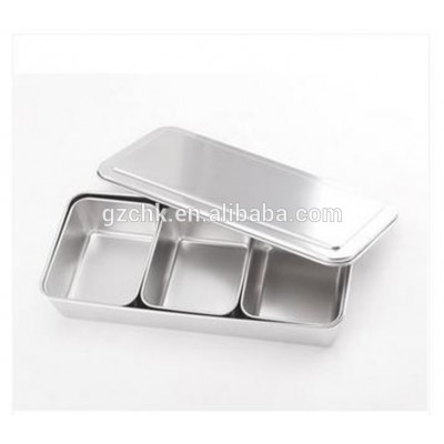 3pcs SS non-magnetic spice container /seasoning box with lip