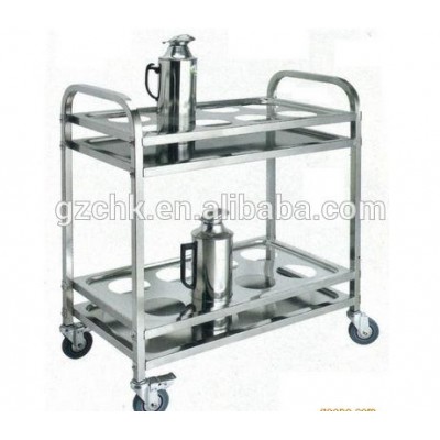 Hotel equipment stainless steel 2 layer drinking trolley for sale